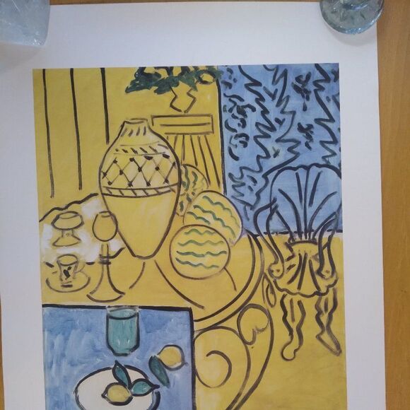 Vintage Henri Matisse Yellow and Blue Interior 1946 Print Lithograph - Picture 2 of 7